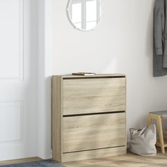 vidaXL Shoe Cabinet Sonoma Oak 80x21x87.5 cm Engineered Wood 3