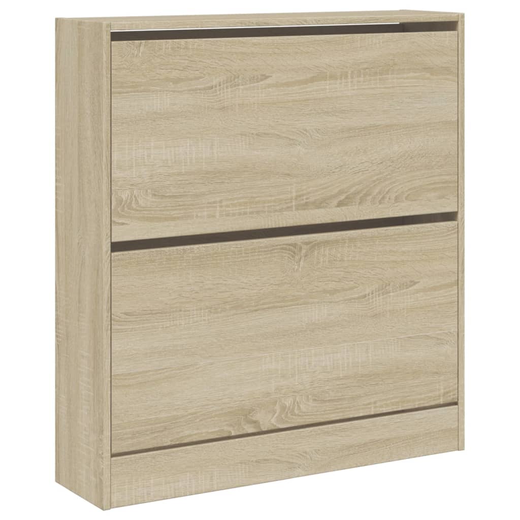 vidaXL Shoe Cabinet Sonoma Oak 80x21x87.5 cm Engineered Wood 4