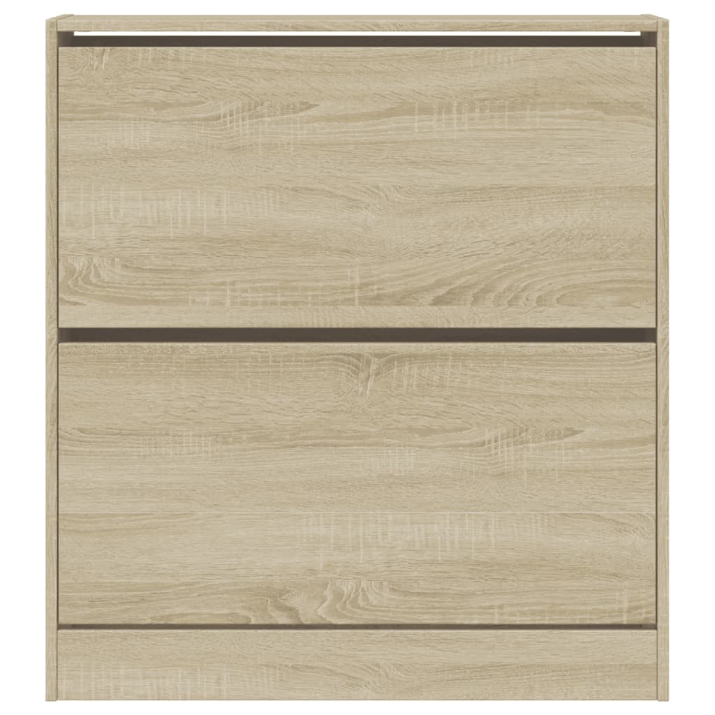 vidaXL Shoe Cabinet Sonoma Oak 80x21x87.5 cm Engineered Wood 5