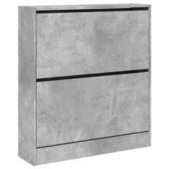 vidaXL Shoe Cabinet Concrete Grey 80x21x87.5 cm Engineered Wood 4