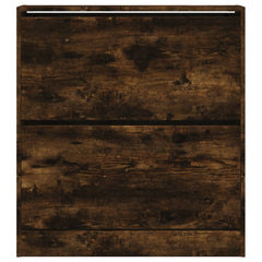 vidaXL Shoe Cabinet Smoked Oak 80x21x87.5 cm Engineered Wood 5