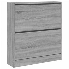 vidaXL Shoe Cabinet Grey Sonoma 80x21x87.5 cm Engineered Wood 4