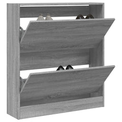 vidaXL Shoe Cabinet Grey Sonoma 80x21x87.5 cm Engineered Wood 1