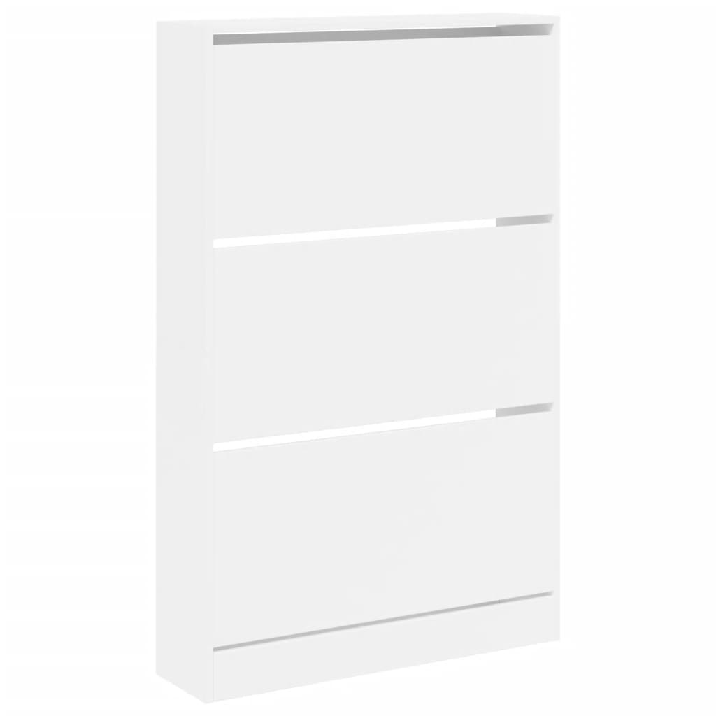 vidaXL Shoe Cabinet White 80x21x125.5 cm Engineered Wood 4