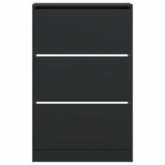 vidaXL Shoe Cabinet Black 80x21x125.5 cm Engineered Wood 5