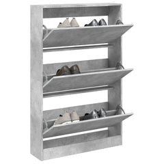 vidaXL Shoe Cabinet Concrete Grey 80x21x125.5 cm Engineered Wood 1