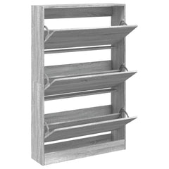 vidaXL Shoe Cabinet Grey Sonoma 80x21x125.5 cm Engineered Wood 2