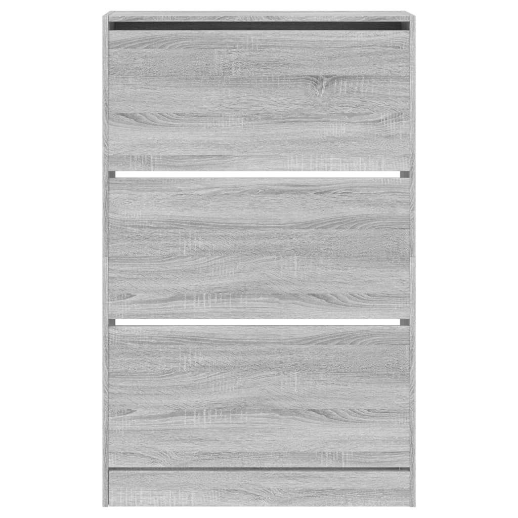vidaXL Shoe Cabinet Grey Sonoma 80x21x125.5 cm Engineered Wood 5
