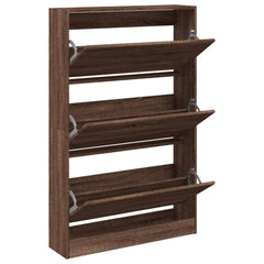 vidaXL Shoe Cabinet Brown Oak 80x21x125.5 cm Engineered Wood 2