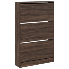 vidaXL Shoe Cabinet Brown Oak 80x21x125.5 cm Engineered Wood 4