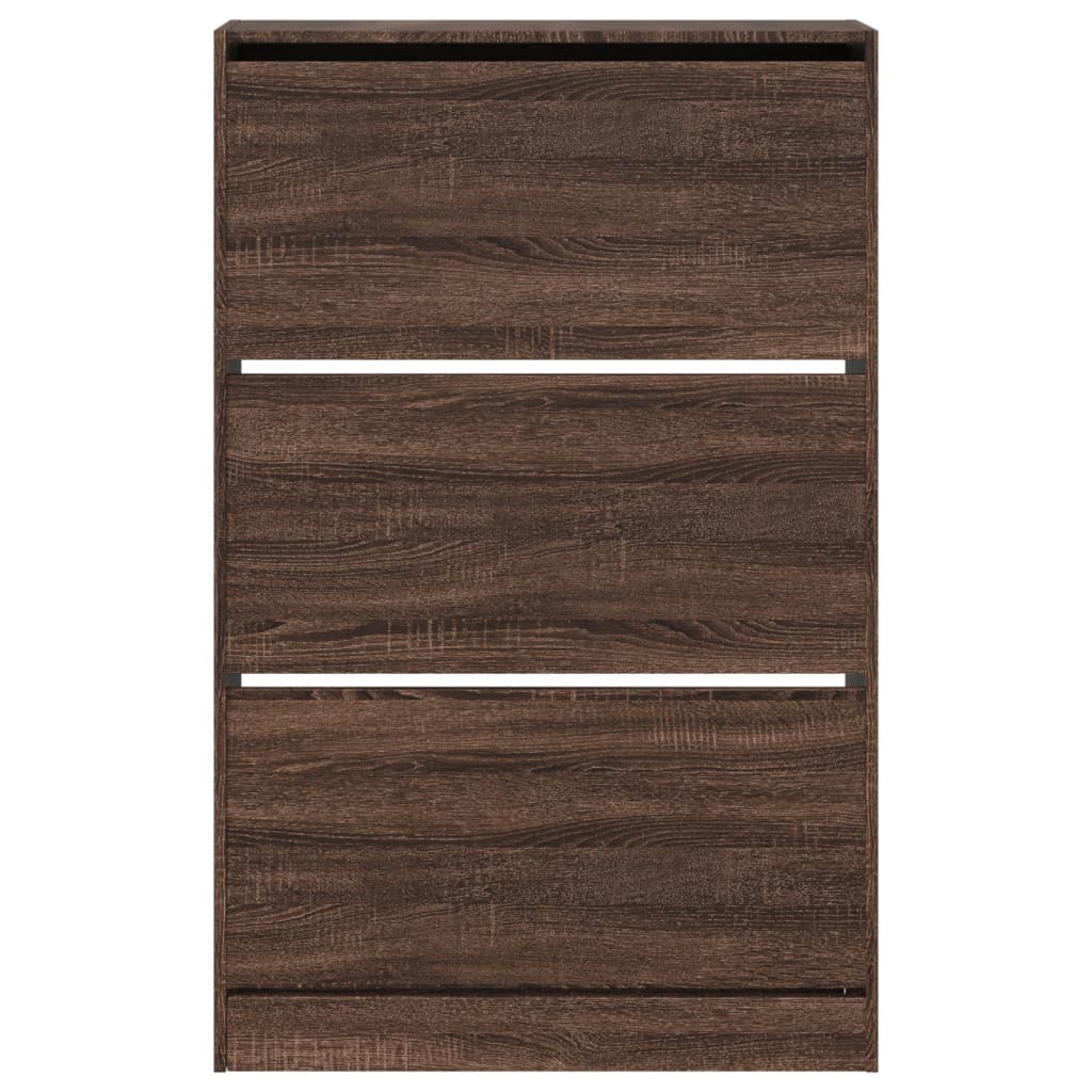 vidaXL Shoe Cabinet Brown Oak 80x21x125.5 cm Engineered Wood 5