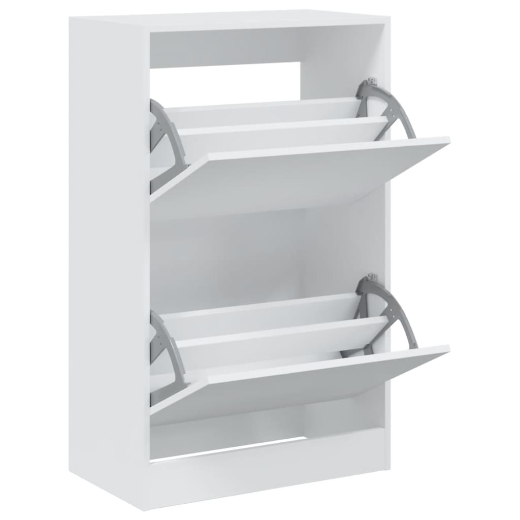 vidaXL Shoe Cabinet White 60x34x96.5 cm Engineered Wood 2