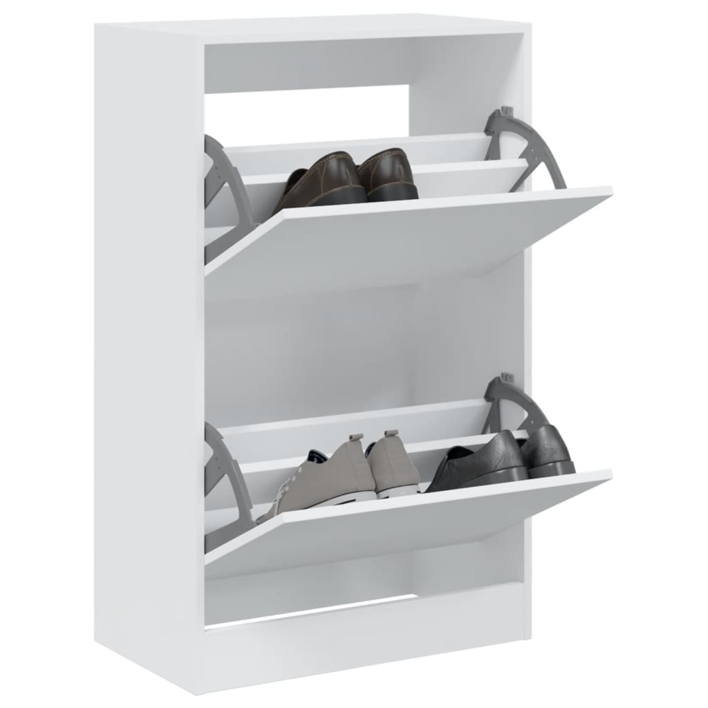 vidaXL Shoe Cabinet White 60x34x96.5 cm Engineered Wood 1