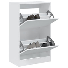 vidaXL Shoe Cabinet White 60x34x96.5 cm Engineered Wood 1