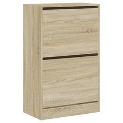 vidaXL Shoe Cabinet Sonoma Oak 60x34x96.5 cm Engineered Wood 4