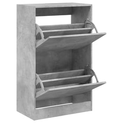 vidaXL Shoe Cabinet Concrete Grey 60x34x96.5 cm Engineered Wood 2