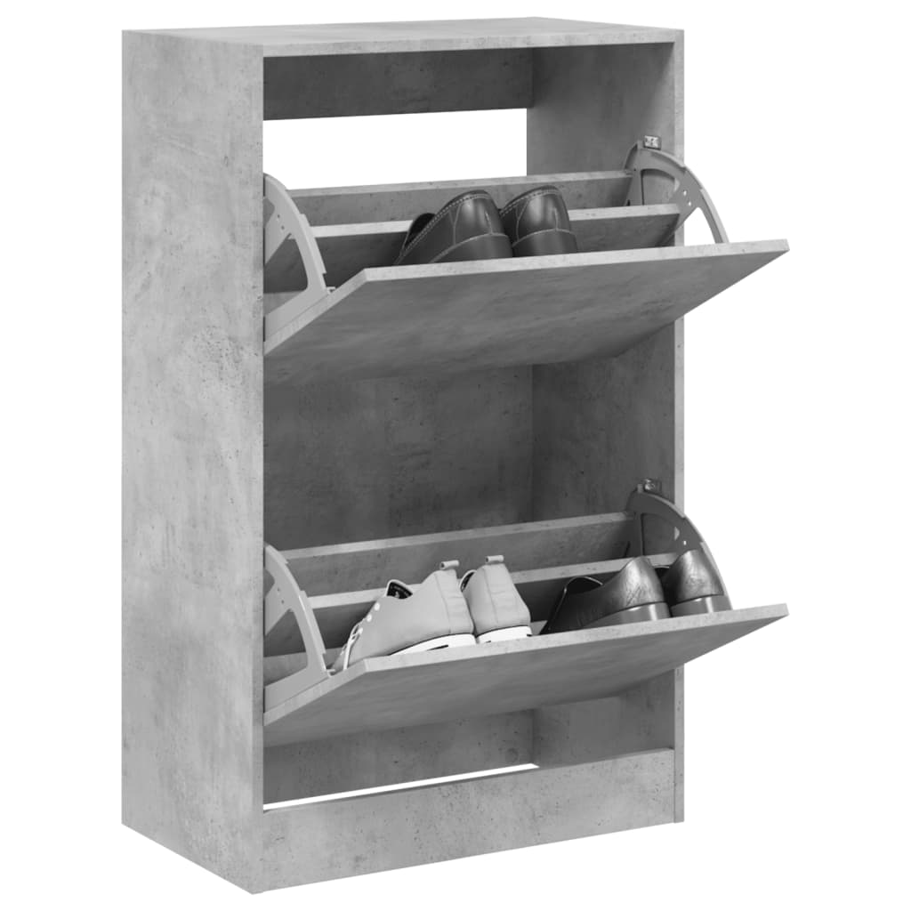vidaXL Shoe Cabinet Concrete Grey 60x34x96.5 cm Engineered Wood 1