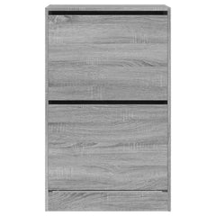 vidaXL Shoe Cabinet Grey Sonoma 60x34x96.5 cm Engineered Wood 5