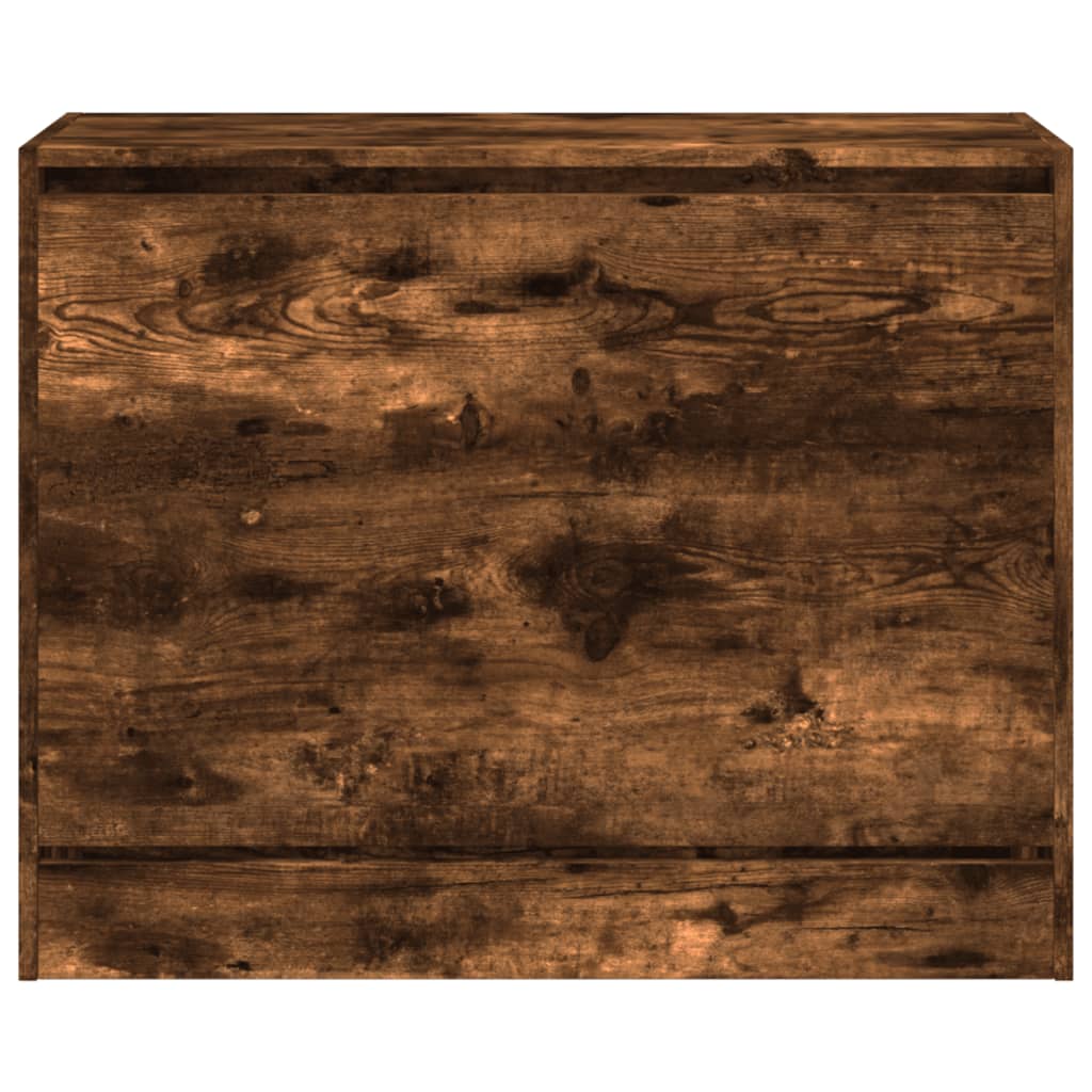 vidaXL Shoe Cabinet Smoked Oak 80x34x63 cm Engineered Wood 5