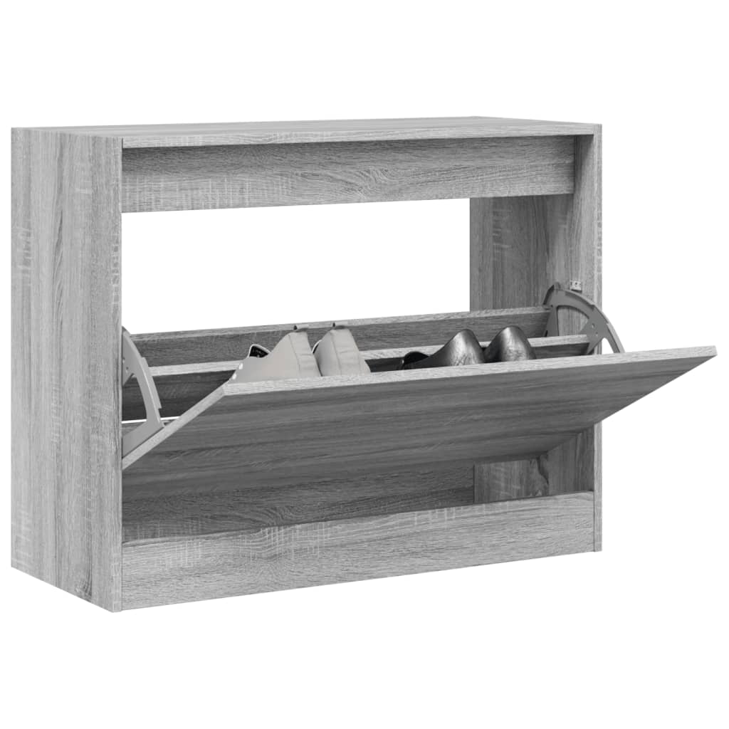 vidaXL Shoe Cabinet Grey Sonoma 80x34x63 cm Engineered Wood 1