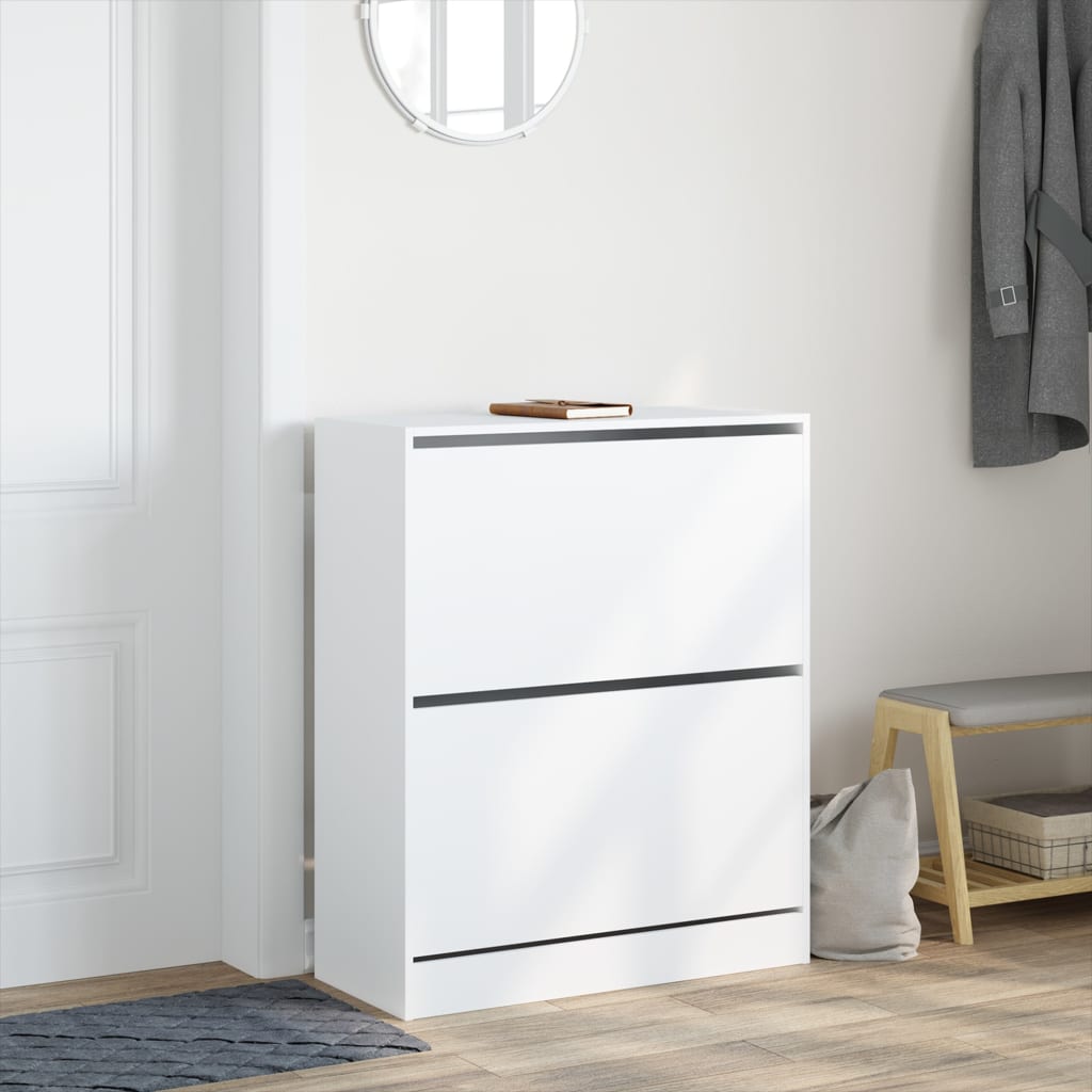 vidaXL Shoe Cabinet White 80x34x96.5 cm Engineered Wood 3