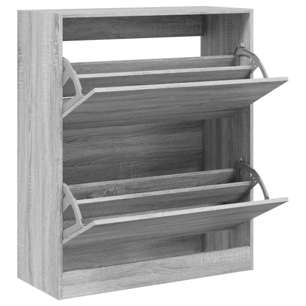 vidaXL Shoe Cabinet Grey Sonoma 80x34x96.5 cm Engineered Wood 2