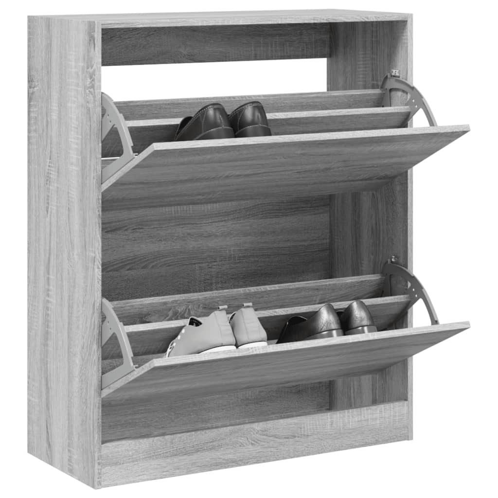 vidaXL Shoe Cabinet Grey Sonoma 80x34x96.5 cm Engineered Wood 1