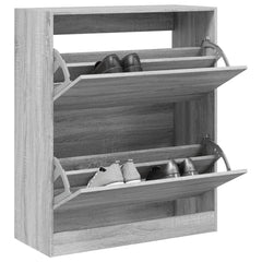 vidaXL Shoe Cabinet Grey Sonoma 80x34x96.5 cm Engineered Wood 1