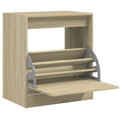 vidaXL Shoe Cabinet Sonoma Oak 60x42x69 cm Engineered Wood 2