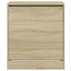 vidaXL Shoe Cabinet Sonoma Oak 60x42x69 cm Engineered Wood 5