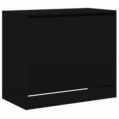 vidaXL Shoe Cabinet Black 80x42x69 cm Engineered Wood 4