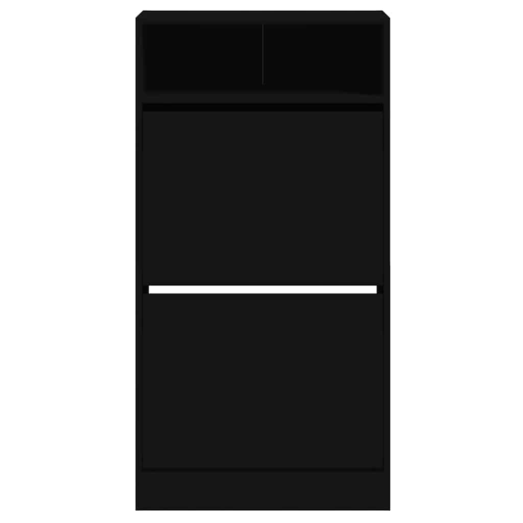 vidaXL Shoe Cabinet Black 60x34x116 cm Engineered Wood 5