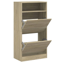 vidaXL Shoe Cabinet Sonoma Oak 60x34x116 cm Engineered Wood 2