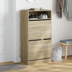 vidaXL Shoe Cabinet Sonoma Oak 60x34x116 cm Engineered Wood 3