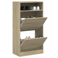 vidaXL Shoe Cabinet Sonoma Oak 60x34x116 cm Engineered Wood 1