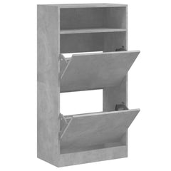 vidaXL Shoe Cabinet Concrete Grey 60x34x116 cm Engineered Wood 2