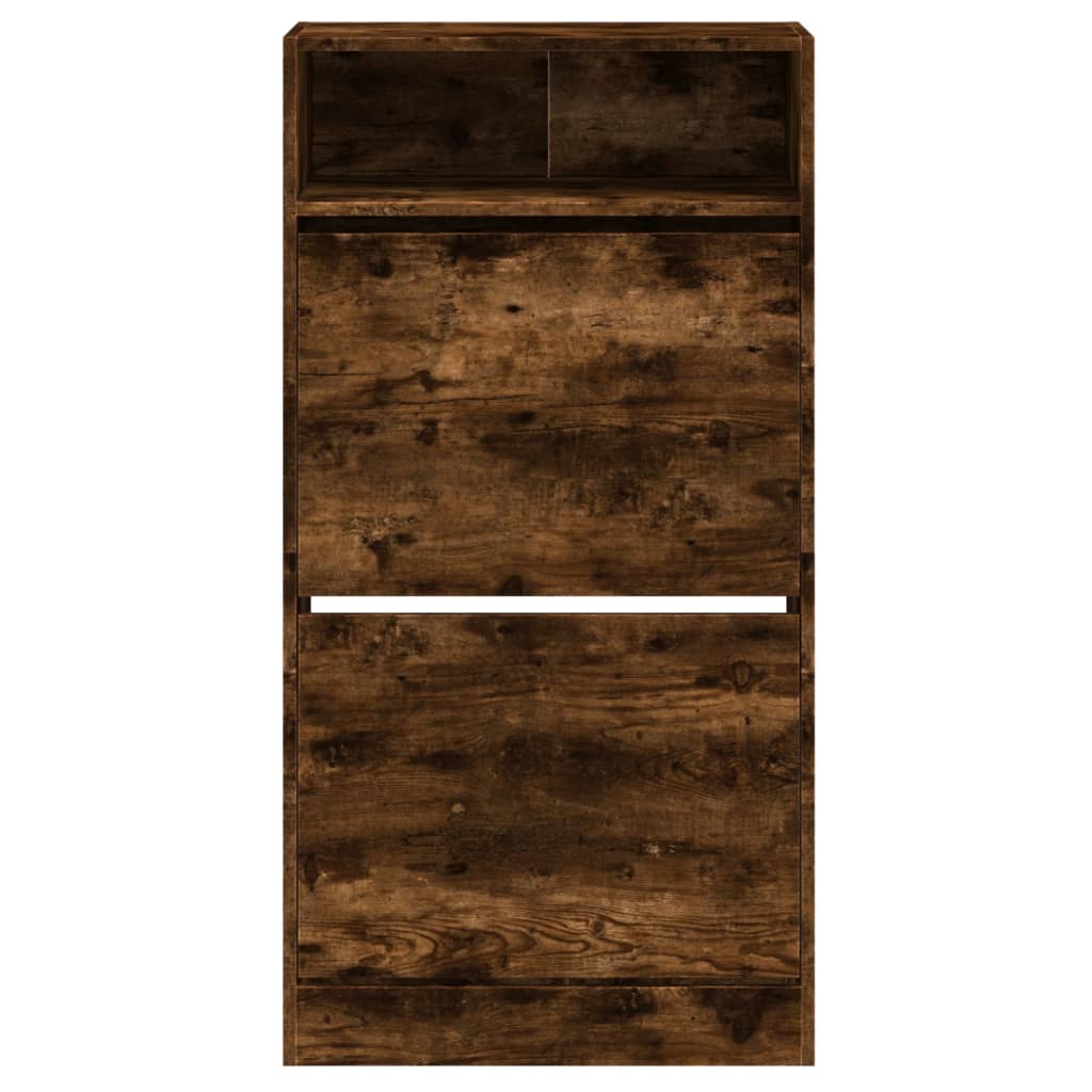 vidaXL Shoe Cabinet Smoked Oak 60x34x116 Engineered Wood 5
