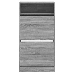 vidaXL Shoe Cabinet Grey Sonoma 60x34x116 Engineered Wood 5