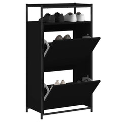vidaXL Shoe Cabinet Black 1