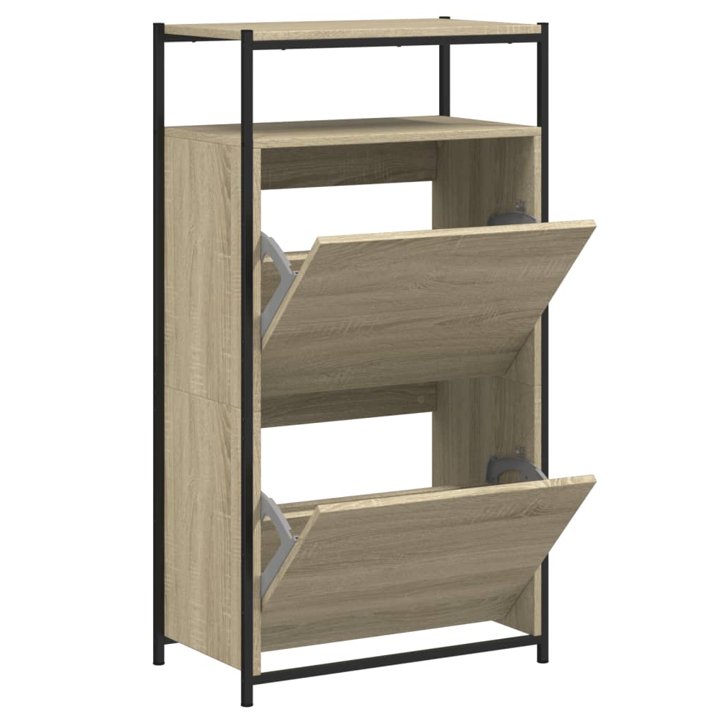 vidaXL Shoe Cabinet Sonoma Oak N/A 2