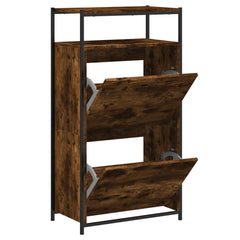 vidaXL Shoe Cabinet Smoked Oak 2