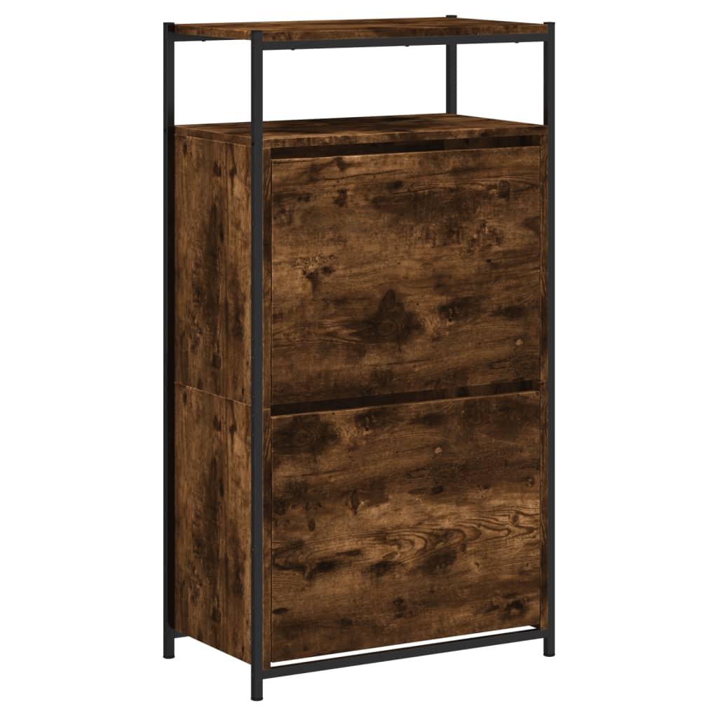 vidaXL Shoe Cabinet Smoked Oak 4