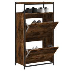 vidaXL Shoe Cabinet Smoked Oak 1