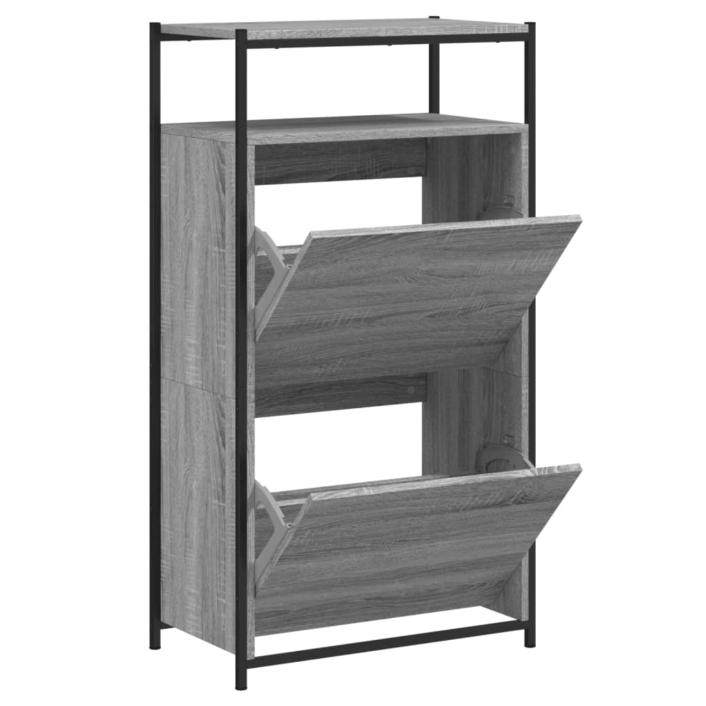 vidaXL Shoe Cabinet Grey Sonoma 2