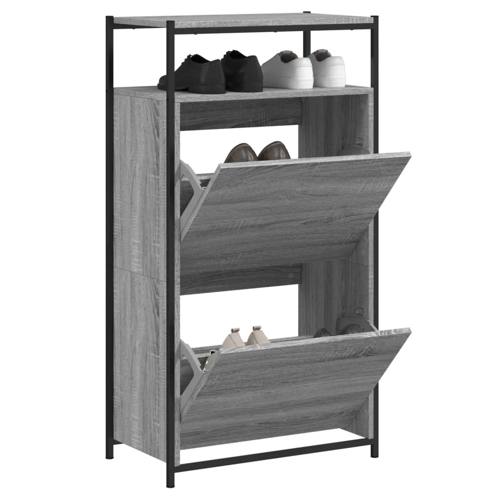 vidaXL Shoe Cabinet Grey Sonoma 1