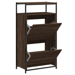 vidaXL Shoe Cabinet Brown Oak Stores multiple pairs of shoes 2