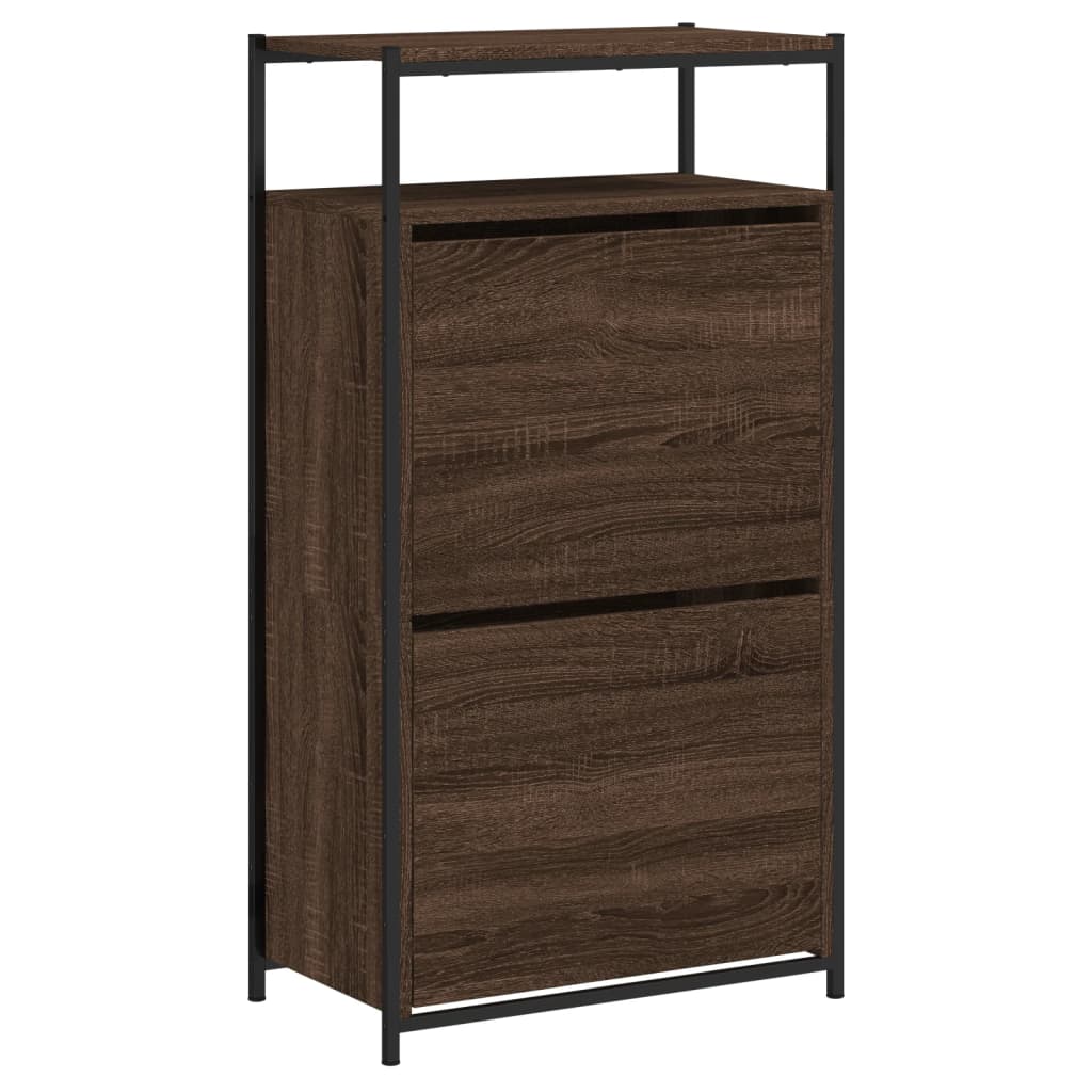 vidaXL Shoe Cabinet Brown Oak Stores multiple pairs of shoes 4