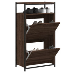 vidaXL Shoe Cabinet Brown Oak Stores multiple pairs of shoes 1
