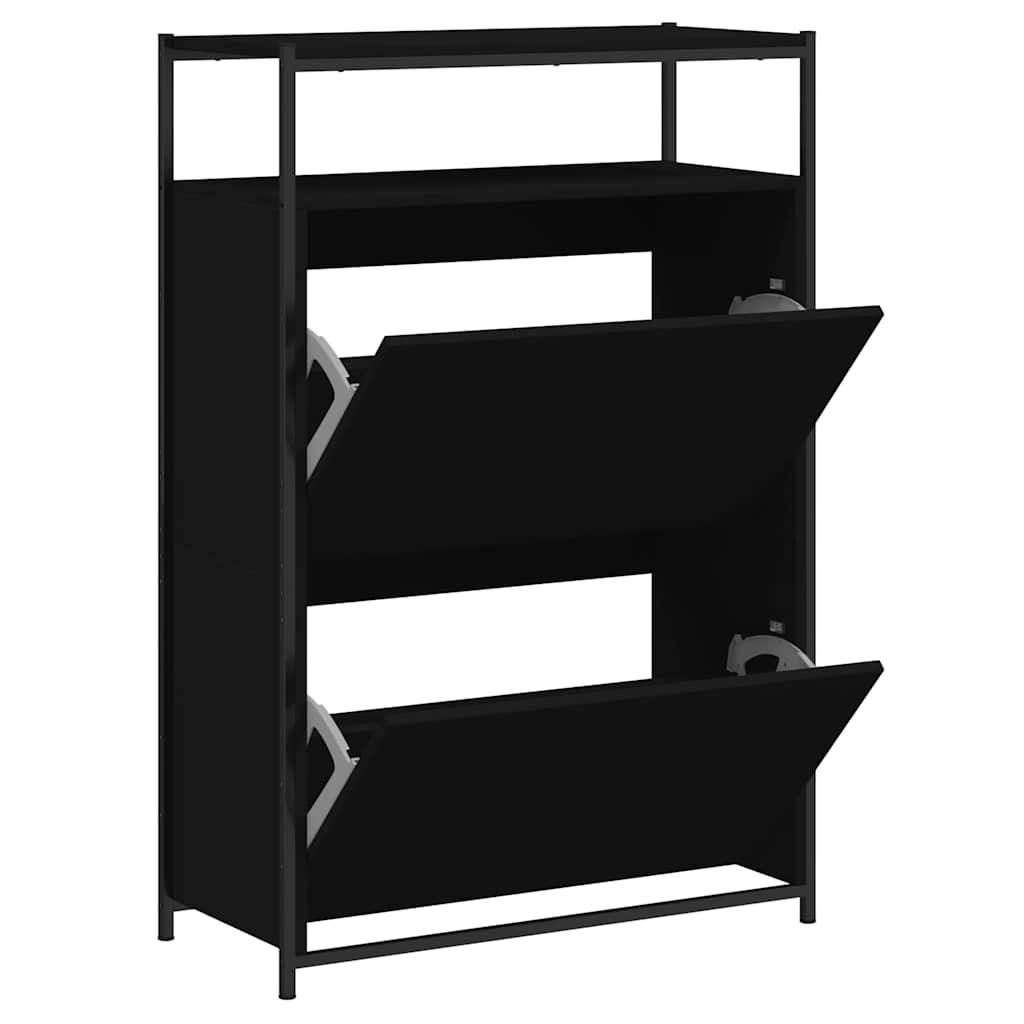 vidaXL Shoe Cabinet Black 2