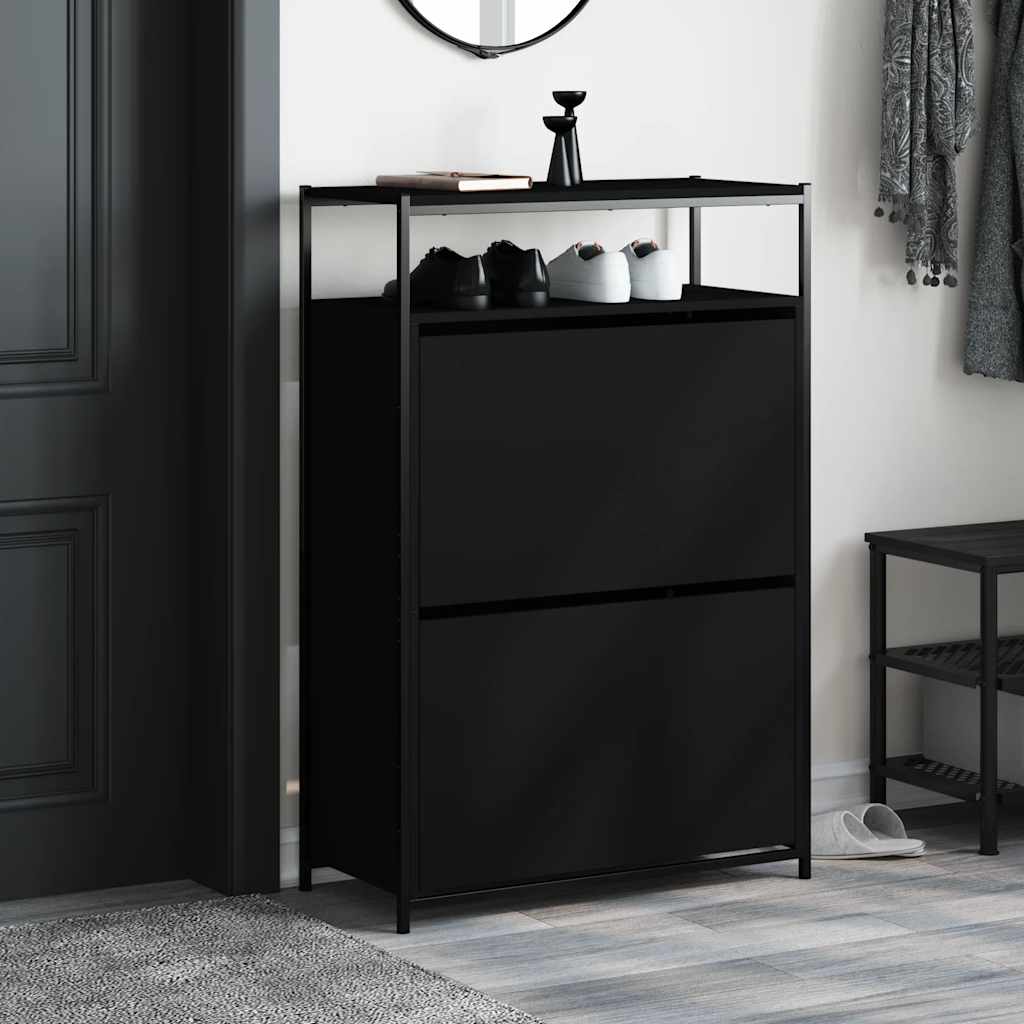 vidaXL Shoe Cabinet Black 3